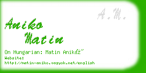 aniko matin business card